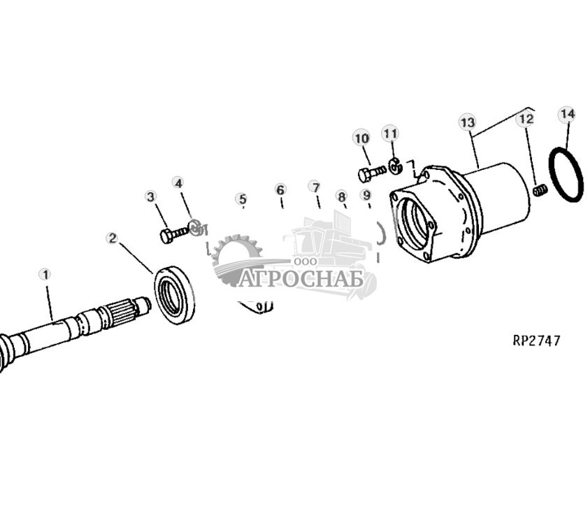 Independent PTO Clutch Output U-Joint Yoke 